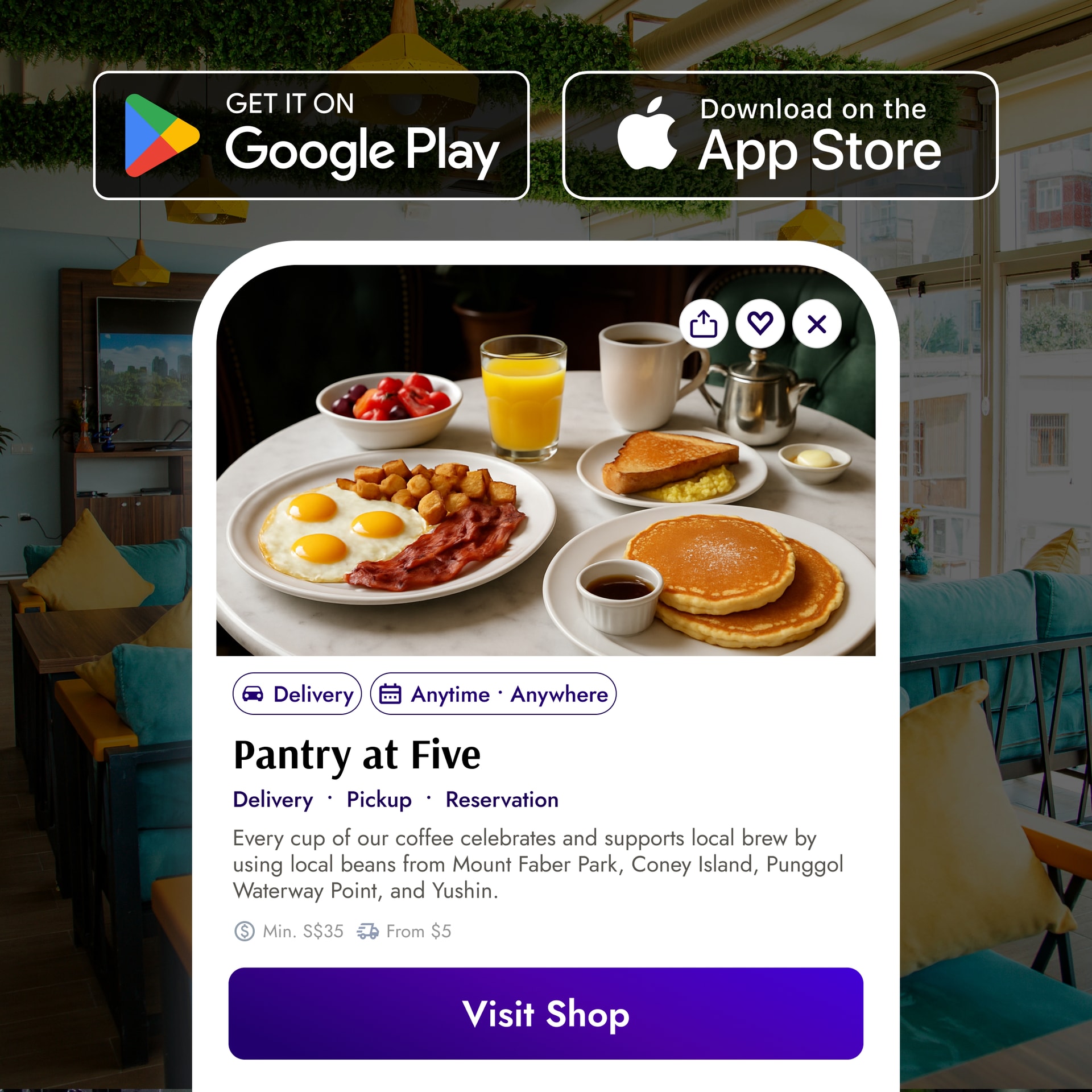 Oddle Eats mobile app interface showing restaurant listings.